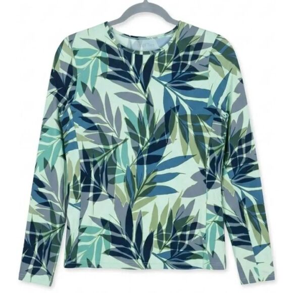 Hang Ten Tops - Hang ten womens small top upf 50 uv sun protection shirt spruce green Hawaiian